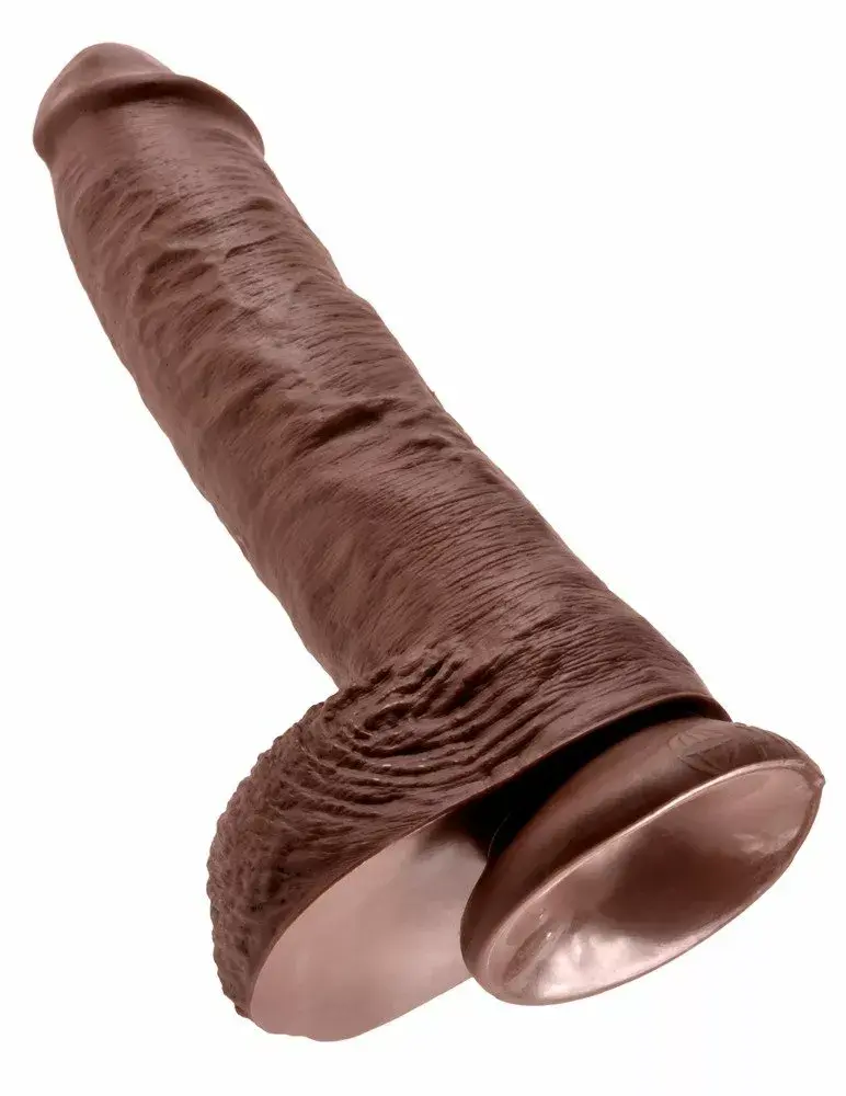 Dildo King Cock silikona brūns — 25,4 cm, Ø 5,1 cm Photo 5