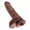 Dildo King Cock silikona brūns — 25,4 cm, Ø 5,1 cm Photo 5