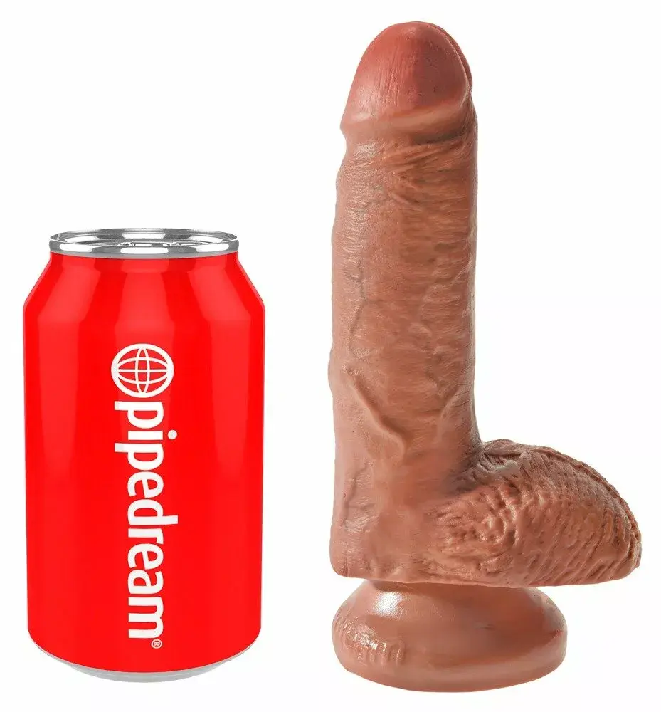 Dildo King Cock Silicone Tan — 17.8 cm, Ø 4.6 cm Photo 2