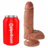 Dildo King Cock Silicone Tan — 17.8 cm, Ø 4.6 cm Photo 2