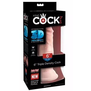 Dildo King Cock Triple Density Cock Silicone Flesh — realistic dildo, 18.4 cm length, Ø 4.4 cm, insertion 15.2 cm, TPE, suction cup, strap-on compatible