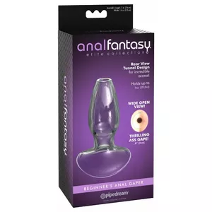 Anālā vārtiņa analfantasy AFE Beginner's Silicone Black — borosilikāta stikla tunelis, garums 9,6 cm, platums 6,4 cm, iekš. Ø 2 cm, tilpums 29,5 ml