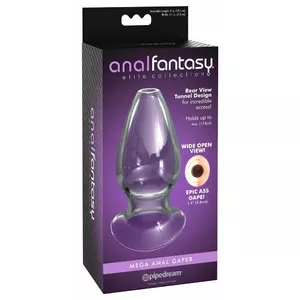 Anālā dībele analfantasy AFE Mega Anal Gaper — borosilikāta stikls, doba, garums 12.2 cm, platums 7.1 cm, iekš. Ø 3.6 cm, tilpums 118 ml