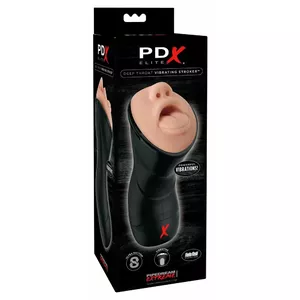 Masturbator Pipedream Deep Throat Vibrating Stroker – silicone/TPE, 24.5 cm length, 17 cm insertion, Ø 11.5 cm