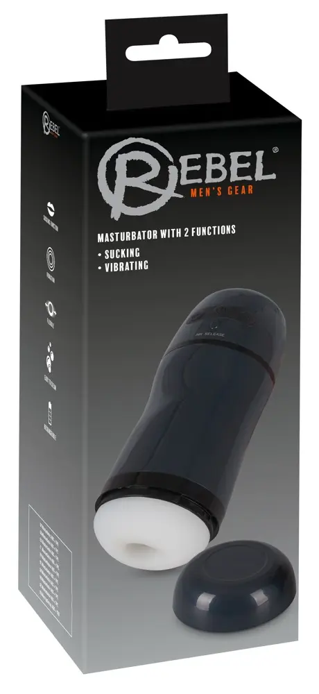 Masturbators Rebel Silicone Black – uzlādējams
