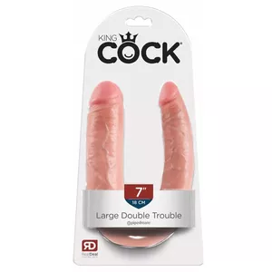 Dildo King Cock PVC Black — realistic double-ended dildo, length 43 cm, diameter 4.9 cm