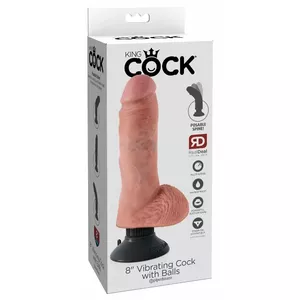 Vibrator King Cock Silicone Black — realistic bendable shaft, suction cup, waterproof, 24 cm length, Ø 5.2 cm