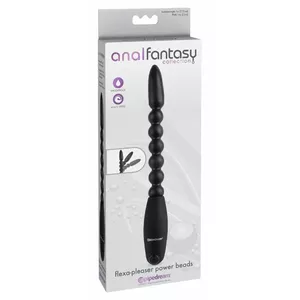 Anal beads analfantasy AFC Flexa-Pleaser Silicone Black, 26.7 cm total, 17.75 cm insertable, Ø 2.5 cm, 3 vibration speeds, waterproof