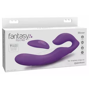 Безремневой силиконовый вибратор Fantasy for Her Her Ultimate Strapless Str — двойной, длина вставляемых частей 11.9/22.2 см, Ø 3.2 см, USB, водонепроницаемый