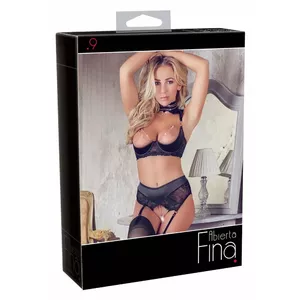 Комплект Abierta Fina Shelf Bra Set 80B/M — подпружиненный с мягкой чашкой бюстгальтер с косточками и стринг с открытой шаговой частью