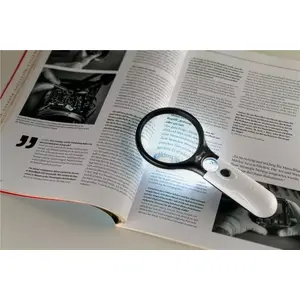 LED Magnifying Glass W-41255 — 12.24x and 1.75x magnification, handheld with built-in light