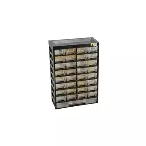 Storage box allit VarioPlus Basic 54 — plastic case with 33 compartments, dimensions B 305