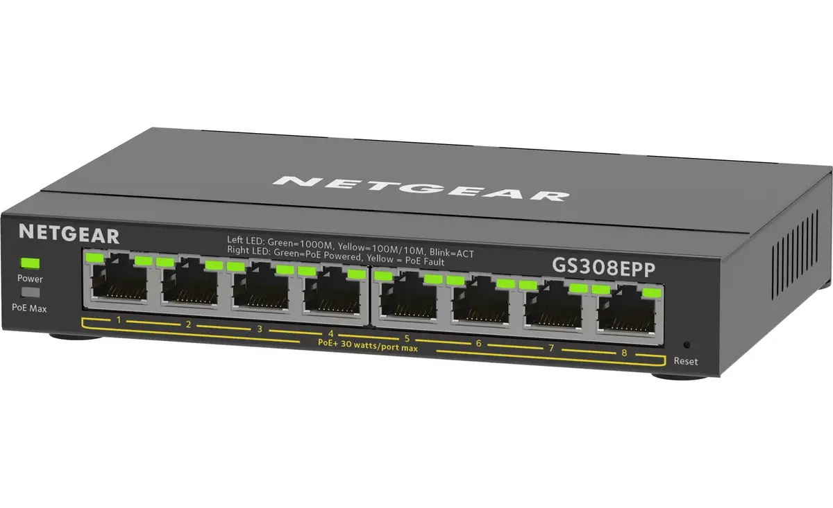 NETGEAR 8-Port Gigabit Ethernet PoE+ Switch (GS308EPP) Photo 3