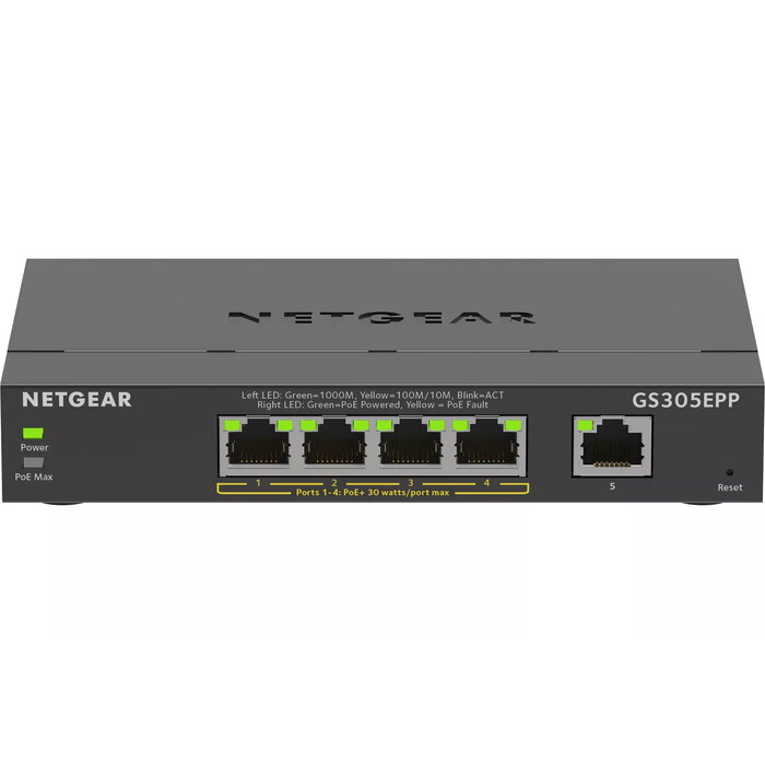 NETGEAR 5-портовый гигабитный коммутатор (GS305EPP) Photo 1