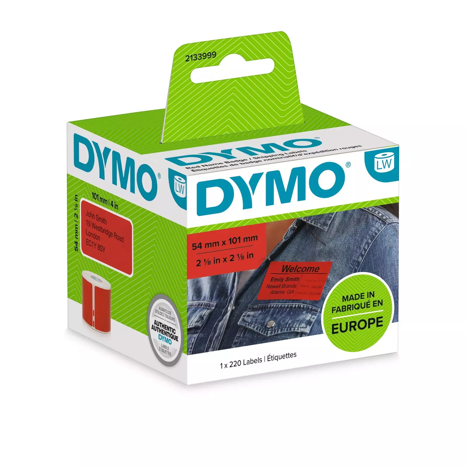 DYMO LW Coloured Shipping/Name Badge 2133399, Stickers