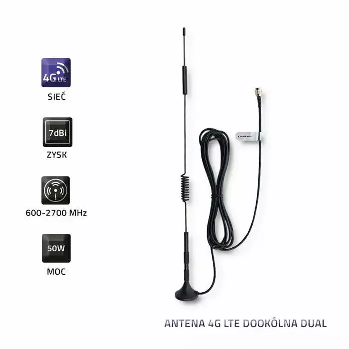 Antena QOLTEC 57015 omnidirekcionāla 4G LTE DUAL Photo 3