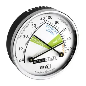 Hygrometer/Psychrometer TFA-Dostmann 45.2024 Indoor Black Transparent White