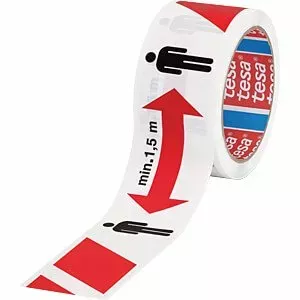 Brīdinājuma lente Tesa 58263 — 50 m x 50 mm, redzama marķēšanas lente