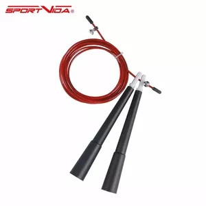 SportVida Jump Rope Aerobic & CrossFit 300cm lenght with 15.5cm handles Red	