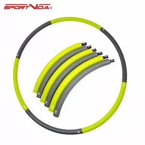 SportVida Foldable Foam surface Hula Hoop 90cm Ring 700gr Grey / Green