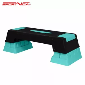 SportVida Универсальная 3-уровневая Стэп Платформа для Аэробики (76x29cm) Синий / Черный