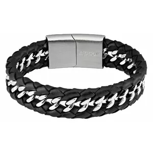 Aproces Zippo Steel Braided Leather 22 cm – tērauds un pītā āda, garums 22 cm