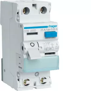 Устройство защитного отключения Hager CDS225D тип A 25А 230В 2 модуля