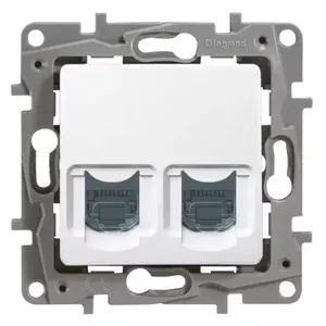 Розетка Legrand Data 2-портовая RJ45 Кат.6 STP — настенная сетевая розетка, модель 664776