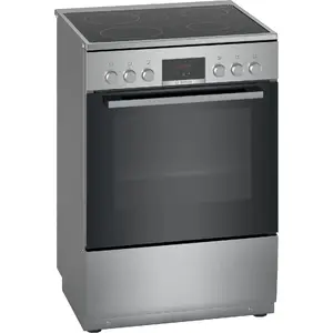 Freestanding cooker Bosch Serie 4 HKR39A250U, ceramic hob 4 zones, oven 66 L, stainless steel, 600 mm
