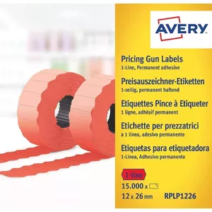 Avery RPLP1226 printera etiķete Sarkans Pašlīmējošās printera uzlīmes