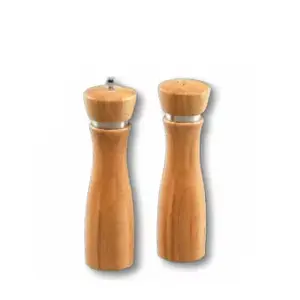 Salt and pepper grinder set KESPER 13610 — bamboo housing, 215 mm height, 6 cm diameter
