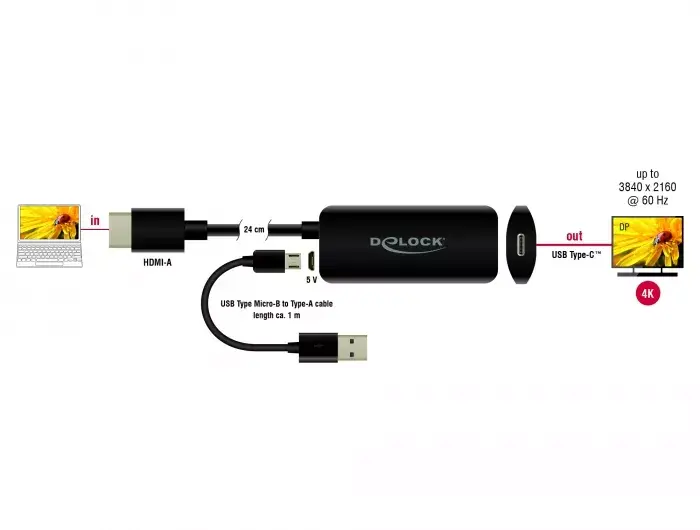Адаптер HDMI-A male на USB Type-C female DeLOCK 63251 Photo 2