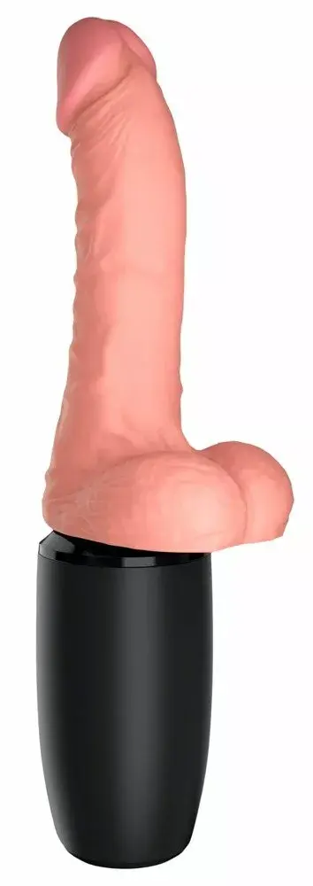 Вибратор с толчком King Cock Silicone Black Photo 2