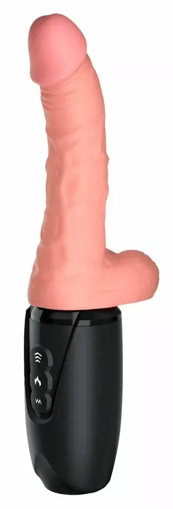 Вибратор с толчком King Cock Silicone Black Photo 3