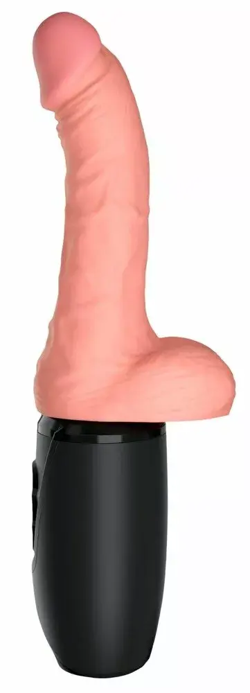 Вибратор с толчком King Cock Silicone Black Photo 4