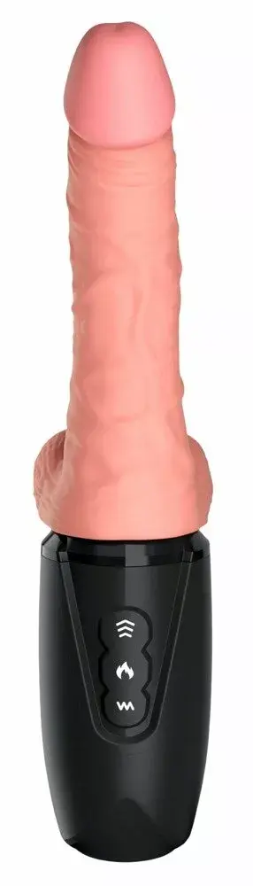 Вибратор с толчком King Cock Silicone Black Photo 5