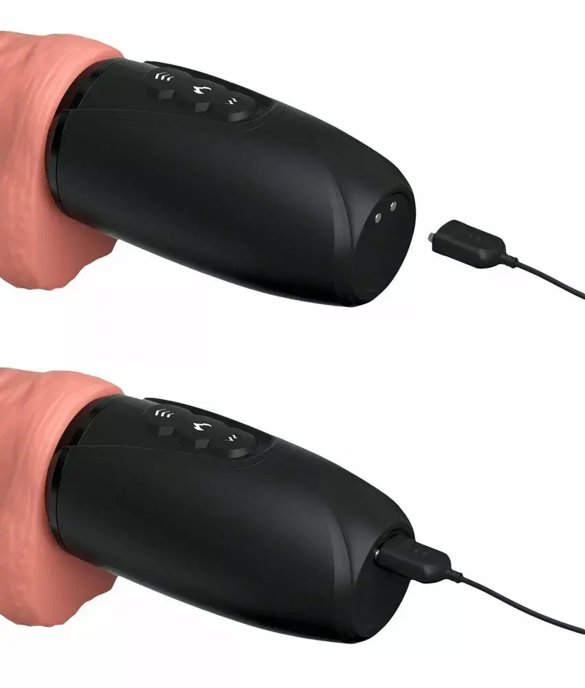 Вибратор с толчком King Cock Silicone Black Photo 9