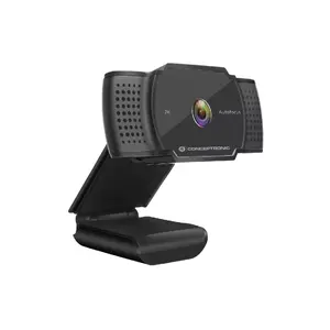 Webcam CONCEPTRONIC AMDIS 2K Super HD Autofocus with Microphone, 5 MP, 2592×1944, USB 2.0, black, stand