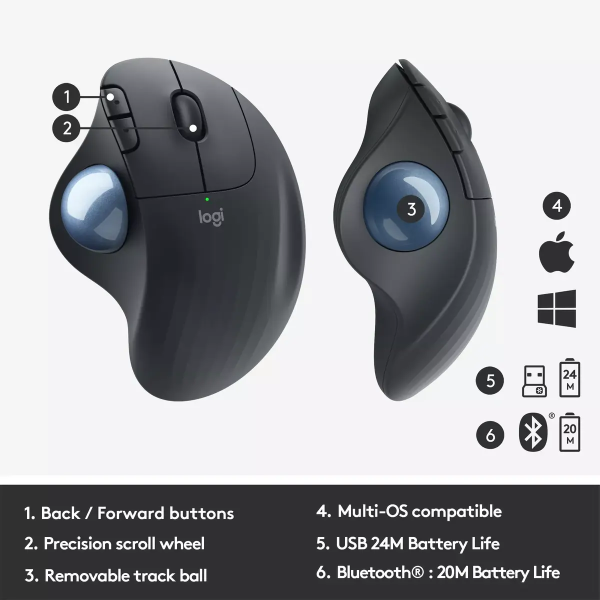 Pele Logitech ERGO M575 Wireless Trackball Photo 11