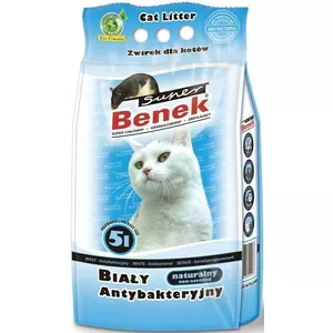 Certech Super Benek White Antibacterial - комкующийся наполнитель для кошачьего туалета 5 л