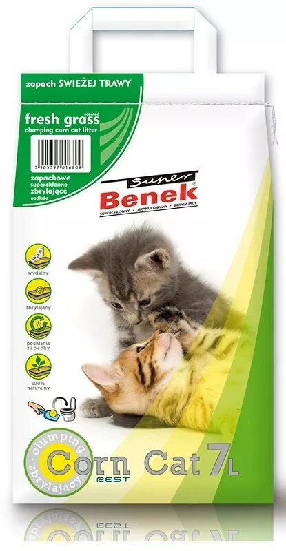 Sastraudāms kukurūzas kaķu pakaišs Super Benek