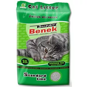 Clumping Cat Litter Super Benek Certech Super Benek Standard Green Forest 25 L (approx. 20 kg)