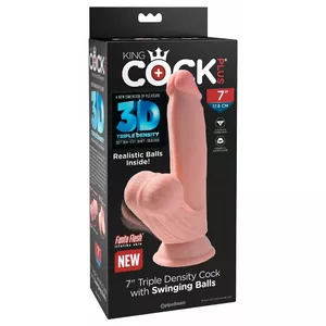 Dildo King Cock Plus Triple Density Silicone Black — 21.5 cm total, 15.2 cm insertable, Ø 4.4 cm