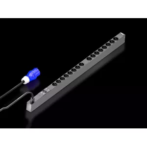 Strāvas sadales bloks Rittal 7979.114 — Basic trīsfāžu PDU, 16 AC kontaktligzdas, 230 V, 32 A, 3 m kabelis, sudraba