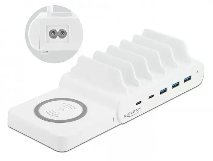 Зарядка DeLOCK USB и беспроводная зарядка 2 x USB Type-C PD + 3 x USB Type-A Photo 2