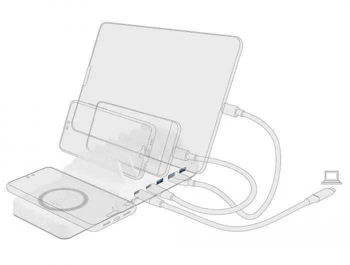 Зарядка DeLOCK USB и беспроводная зарядка 2 x USB Type-C PD + 3 x USB Type-A Photo 4