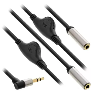 Y-Cable 3.5mm M / 2x F with volume control InLine 99253A