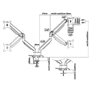 InLine desk mount w/ lift and USB/Audio 23171B