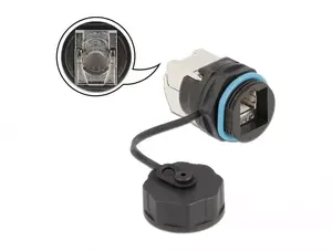 DELOCK vadu savienotājs RJ45 Cat.6A LSA taisns melns 29×43×29 mm