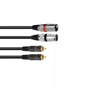 Audio Cable 1m Omnitronic 3022522B 2x XLR 2x RCA Black